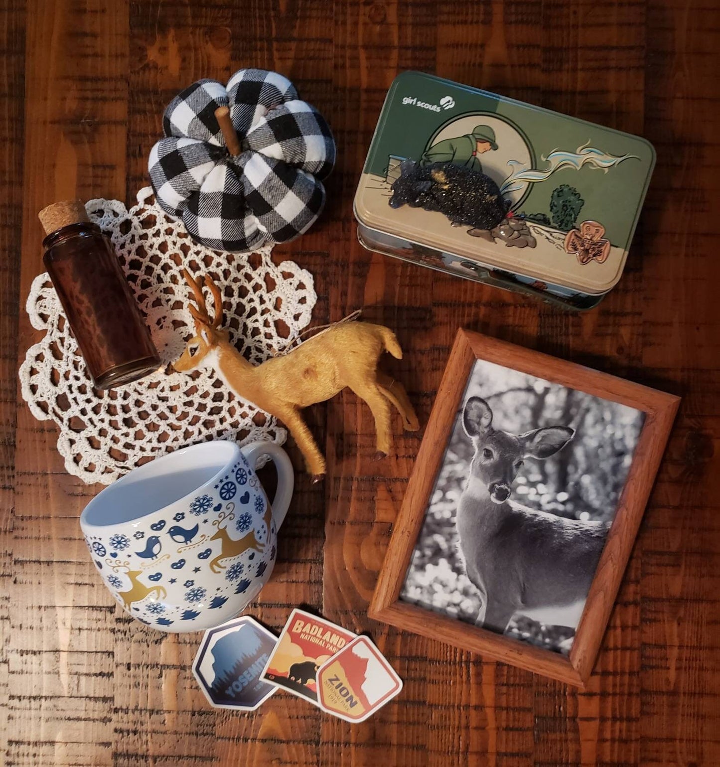 Deer Themed Mystery Box Real Vintage and Modern Nature Gift  Fawn Bambi Retro Fall Autumn Antique Cabin Cozy