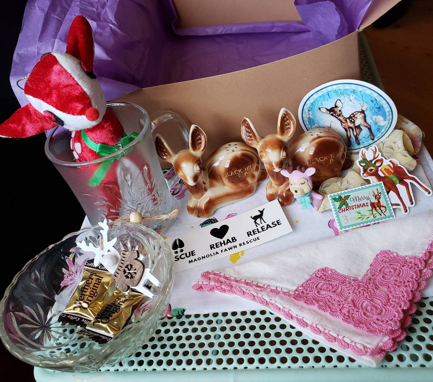 Deer Themed Mystery Box Real Vintage and Modern Nature Gift  Fawn Bambi Retro Fall Autumn Antique Cabin Cozy